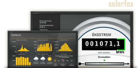 PV Anzeigetafel zur Solarstrom Anzeige